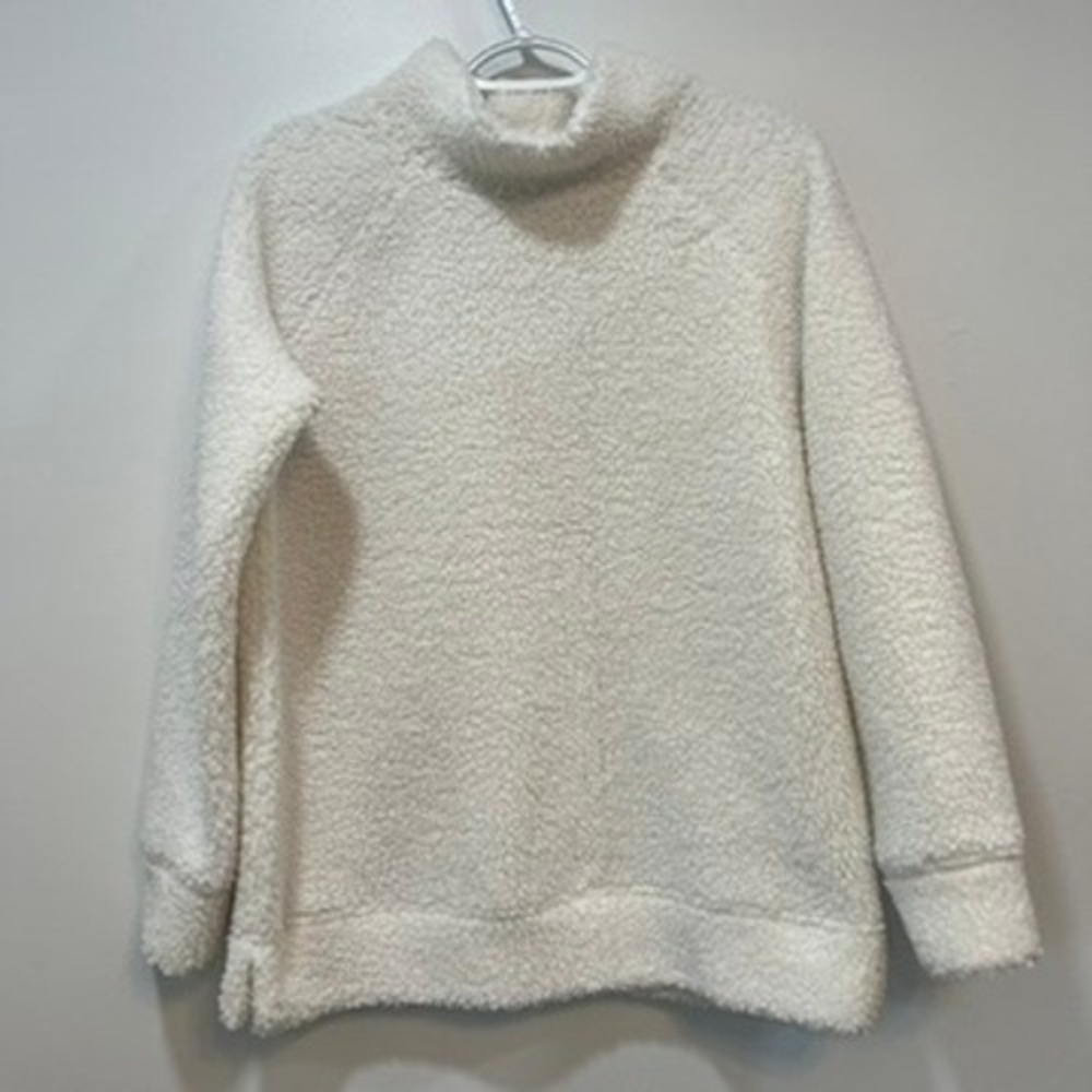 Haven Well Within Sherpa Sweater XS NWT $98‎ Cream Fuzzy Soft Mock Neck Cozy